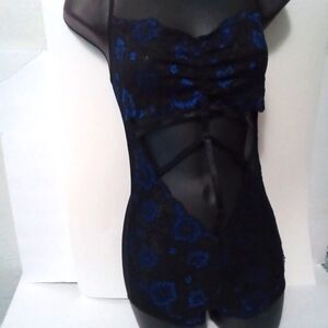 Blue and black floral lingerie‎ size Small